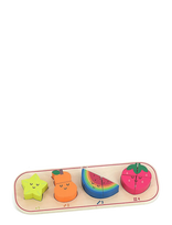 Vilac - Puzzle 10 Pcs - Four Fruits - Medinė dėlionė - Marga / raštuota