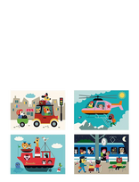 Vilac - Agamographic Puzzle 20 Pcs - Transport - Medinė dėlionė - Marga / raštuota