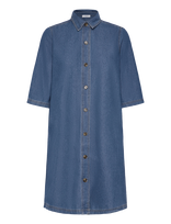 Coster Copenhagen - Ellis Denim Dress - Iki kelių ir midi suknelės - Mėlyna