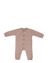 Smallstuff - Jumpsuit, Square Knit, Merino Wool, Powder - Kombinezonas - Rožinė