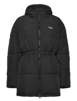 FILA - Alba Relaxed Mid Hooded Puffer Jacket - Sportinė paminkštinta striukė - Juoda