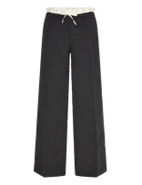 Monki - Pull On Suiting Trousers - Plačios kelnės - Juoda