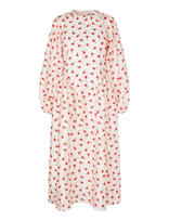 STINE GOYA - Flat Textured Poly, Long Sleeve Voluminous Dress - Iki kelių ir midi suknelės - Balta