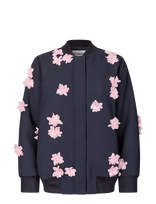 STINE GOYA - Double Sided Crepe, Floral Bomber Jacket - Bomberio striukė - Rožinė
