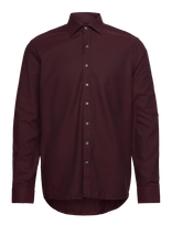 Oscar Jacobson - Reg Fit Cut Away Brushed Flannel - Flaneliniai marškiniai - Burgundiška splava