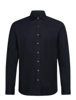 Oscar Jacobson - Reg Fit Cut Away Brushed Flannel - Flaneliniai marškiniai - Tamsiai mėlyna