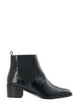 Bianco - Biacarol Dress Chelsea Boot Croco Embossed Leather - Aulinukai - Juoda