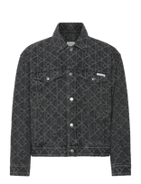 Calvin Klein Jeans - 90S Black Emblem Jacquard Trucke - Džinsinis švarkas be pamušalo - Juoda