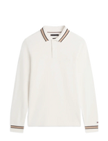 Tommy Hilfiger - Ls Chest Embro Reg Polo - Marškinėliai ilgomis rankovėmis - Kreminė spalva