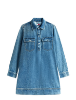 Tommy Jeans - Tjw Pullover Denim Dress - Džinsinė suknelė - Mėlyna