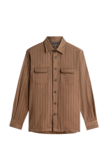 Tommy Hilfiger - Herringbone Rlx Shirt Set A 1/2 - Laisvalaikio marškiniai - Ruda