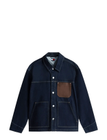Tommy Jeans - Chore Jacket Ext Ei6050 - Džinsinis švarkas be pamušalo - Tamsiai mėlyna