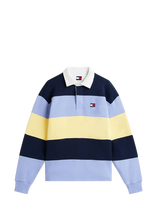 Tommy Jeans - Tjm Rlx Badge Stripe Rugby - Polo marškinėliai ilgomis rankovėmis - Mėlyna