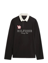 Tommy Hilfiger - Ls Athleisure Rugby Polo - Marškinėliai ilgomis rankovėmis - Juoda