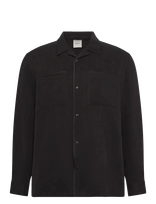 Calvin Klein - Ls Glossy Camp Collar Easy Shirt - Laisvalaikio marškiniai - Juoda