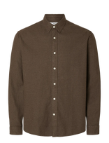 Selected - Slmregclaus Noah Brush Twist Sht Ls Noos - Laisvalaikio marškiniai - Ruda