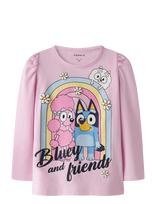 Name It - Nmfjessie Bluey Ls Top Box Noos Sky - Ilgarankoviai marškinėliai - Rožinė