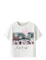 Name It - Nkfdydissi Monet Ss Nreg Top Noos Art - Marškinėliai trumpomis rankovėmis - Balta