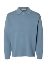 Selected - Slmteller Fn Half Zip Polo Noos - Polo marškinėliai ilgomis rankovėmis - Mėlyna