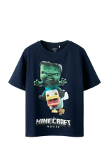 Name It - Nkmnif Minecraft Ss Nreg Top Lnoos Bfu - Marškinėliai trumpomis rankovėmis - Tamsiai mėlyna