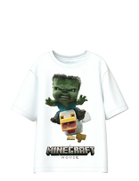 Name It - Nkmnif Minecraft Ss Nreg Top Lnoos Bfu - Marškinėliai trumpomis rankovėmis - Balta