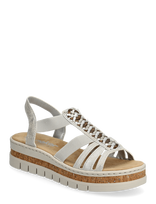 Rieker - Rieker Ladies' Sandals V4918-90 Silver/Platinum - Platforminės basutės - Sidabro