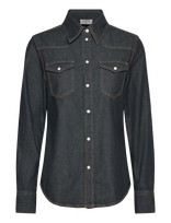 Filippa K - Classic Denim Shirt - Džinsiniai marškiniai - Tamsiai mėlyna