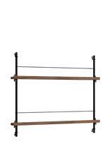 MOEBE - Box Set, Magazine Shelving Ms.65.1, Black Shelves, Stainless Steel Legs (Fsc Mix Credit) - Lentyna - Ruda