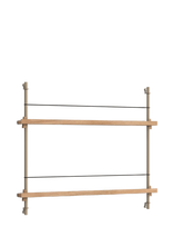 MOEBE - Box Set, Magazine Shelving Ms.65.1, Black Shelves, Stainless Steel Legs (Fsc Mix Credit) - Lentyna - Pilka