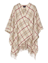Lexington Clothing - Checked Recycled Wool Blend Poncho - Pončas - Smėlio