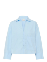 My Essential Wardrobe - Mwsunna Boxy Short Shirt - Marškinėliai ilgomis rankovėmis - Mėlyna