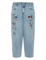 Culture - Cutiala Aniceta Embroidery Jeans - Tiesaus kirpimo džinsai - Mėlyna
