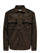 ONLY & SONS - Onsravi Fake Suede Shacket Otw - Odinis švarkelis - Ruda