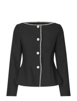 STINE GOYA - 2360 Structured Crepe, Square Neckl - Lengva vasarinė striukė - Juoda