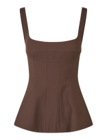 STINE GOYA - Double Sided Crepe, Elevated Structured Top - Marškinėliai be rankovių - Ruda