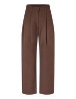 STINE GOYA - Double Sided Crepe, Elevated Pleat Pants - Plačios kelnės - Ruda
