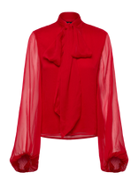 Bardot - Solace Tie Front Blouse - Marškinėliai ilgomis rankovėmis - Raudona