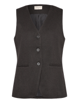 FREE/QUENT - Waistcoat From Freequent In A Soft Material With Herringbone Pattern And Lining. - Švarkas be rankovių - Ruda