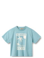 Wheat - T-Shirt S/S Petri - Marškinėliai trumpomis rankovėmis - Mėlyna