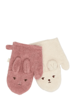 Fabelab - Bath Mitts - 2 Pack - Bear And Bunn - Audiniai - Rožinė