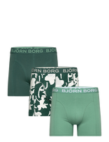 Björn Borg - Cotton Stretch Boxer 3P - Bokseriai - Žalia