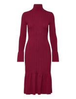 Malina - Amalia High Neck Knitted Midi Dress - Iki kelių ir midi suknelės - Burgundiška splava