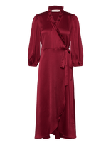 A-View - Peony 3/4 Sleeve Dress - Vakarinė suknelė - Burgundiška splava