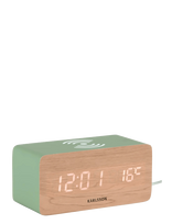 KARLSSON - Alarm Clock Block W. Phone Charger Led Jungle Green, White Led - Žadintuvas - Žalia