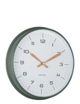 KARLSSON - Wall Clock Modern Factory Jungle Green W. Ochre Yellow - Sieninis laikrodis - Žalia