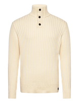 Superdry - Vintage Ribbed Henley - Polo marškinėliai ilgomis rankovėmis - Kreminė spalva
