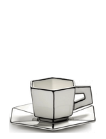 Serax - Espresso Cup + Saucer White/Black - Arbatos puodelis - Balta