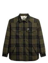 Superdry - Borg Check Overshirt - Lengva vasarinė striukė - Žalia