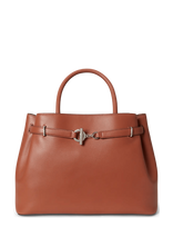Lauren Ralph Lauren - Leather Large Blaike Satchel - Rankinė - Ruda