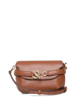 Lauren Ralph Lauren - Leather Small Blaike Crossbody Bag - Rankinė per petį - Ruda